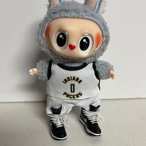 Indiana Pacers 0 Jersey Sneakers 3 Piece Outfit For Labubu Basketball Black